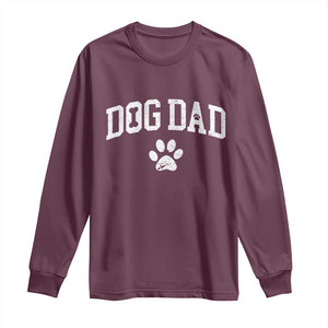 Retro Dog Dad Long Sleeve Shirt Distressed Fathers Day Gift for Dog Lovers TS10 Maroon Print Your Wear
