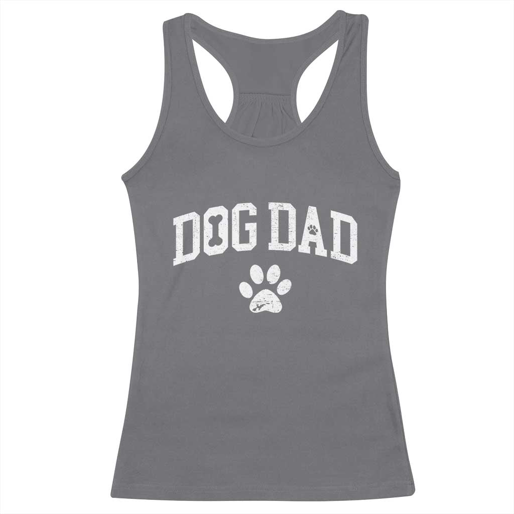 Retro Dog Dad Racerback Tank Top Distressed Fathers Day Gift for Dog Lovers TS10 Charcoal Print Your Wear