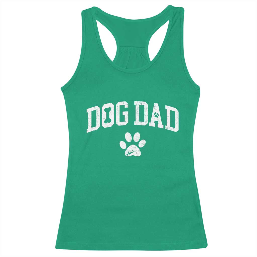 Retro Dog Dad Racerback Tank Top Distressed Fathers Day Gift for Dog Lovers TS10 Irish Green Print Your Wear