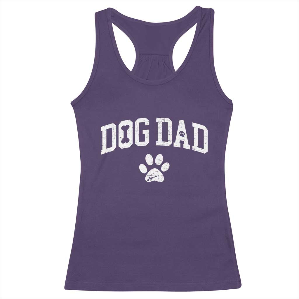 Retro Dog Dad Racerback Tank Top Distressed Fathers Day Gift for Dog Lovers TS10 Purple Print Your Wear