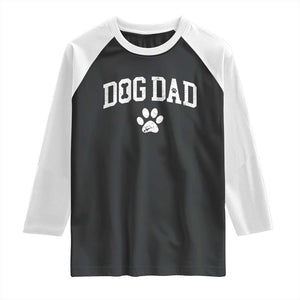 Retro Dog Dad Raglan Shirt Distressed Fathers Day Gift for Dog Lovers TS10 Black White Print Your Wear