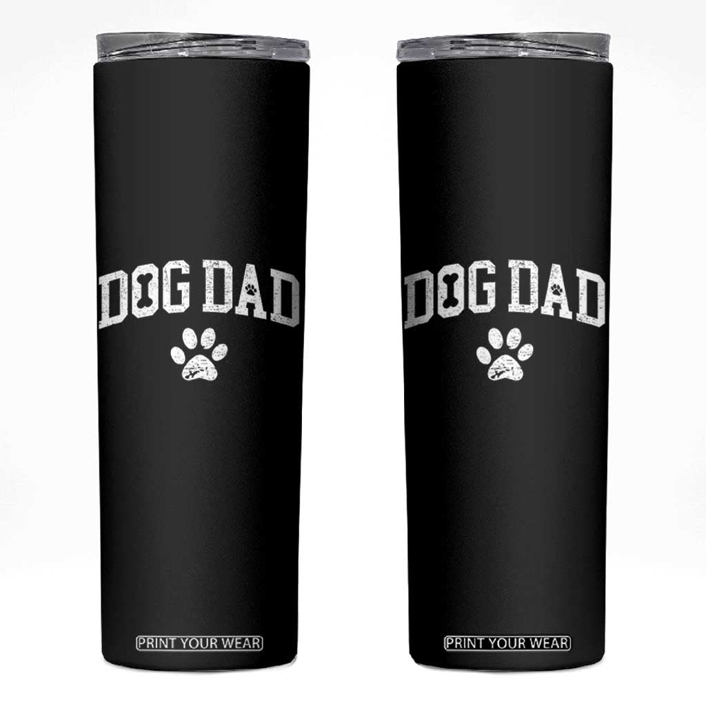 Retro Dog Dad Skinny Tumbler Distressed Fathers Day Gift for Dog Lovers TS10 Black Print Your Wear
