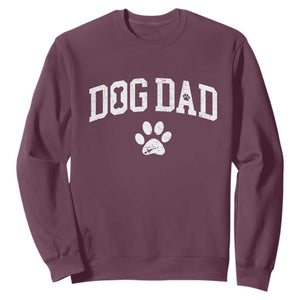 Retro Dog Dad Sweatshirt Distressed Fathers Day Gift for Dog Lovers TS10 Maroon Print Your Wear