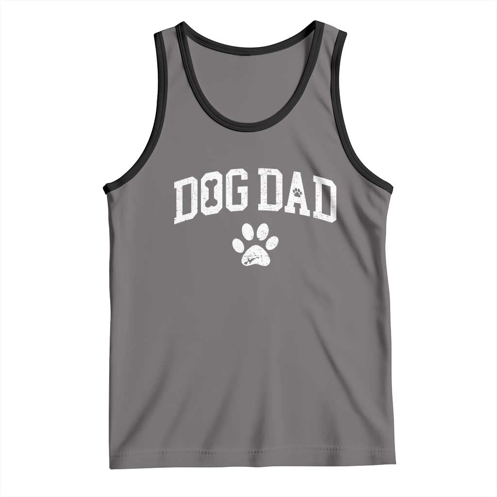 Retro Dog Dad Tank Top Distressed Fathers Day Gift for Dog Lovers TS10 Deep Heather Black Print Your Wear