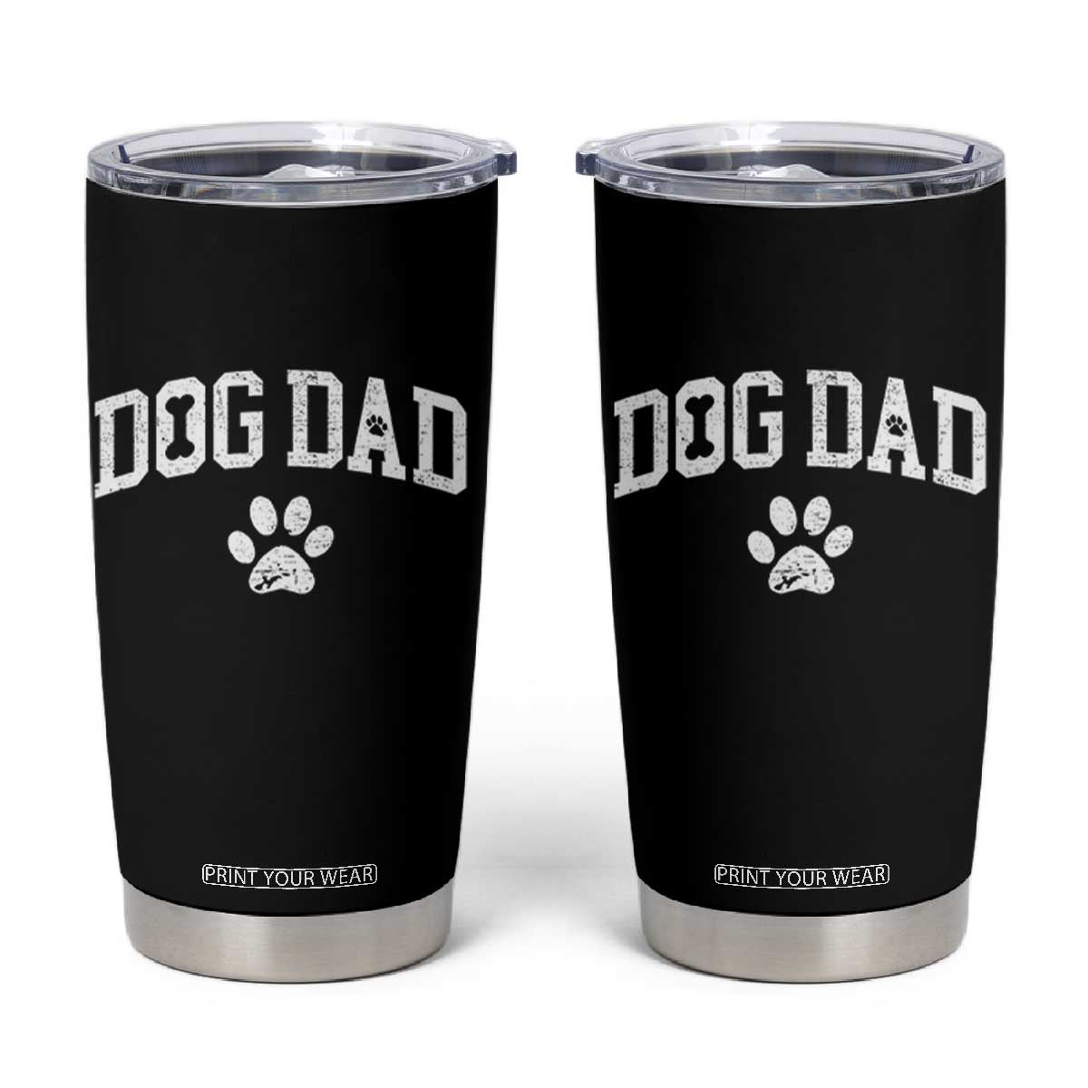 Retro Dog Dad Tumbler Cup Distressed Fathers Day Gift for Dog Lovers TS10 Black Print Your Wear