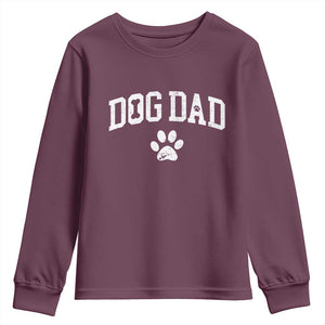 Retro Dog Dad Youth Sweatshirt Distressed Fathers Day Gift for Dog Lovers TS10 Maroon Print Your Wear