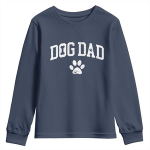 Retro Dog Dad Youth Sweatshirt Distressed Fathers Day Gift for Dog Lovers TS10 Navy Print Your Wear