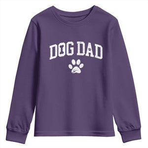 Retro Dog Dad Youth Sweatshirt Distressed Fathers Day Gift for Dog Lovers TS10 Purple Print Your Wear