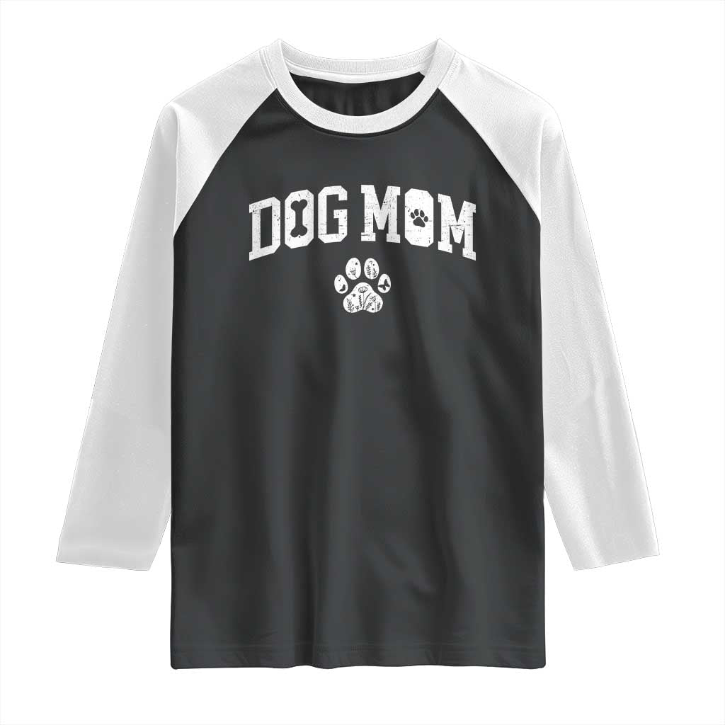 Dog Mom Raglan Shirt Floral Fur Mama Gift For Her Mothers Day TS10 Black White Print Your Wear