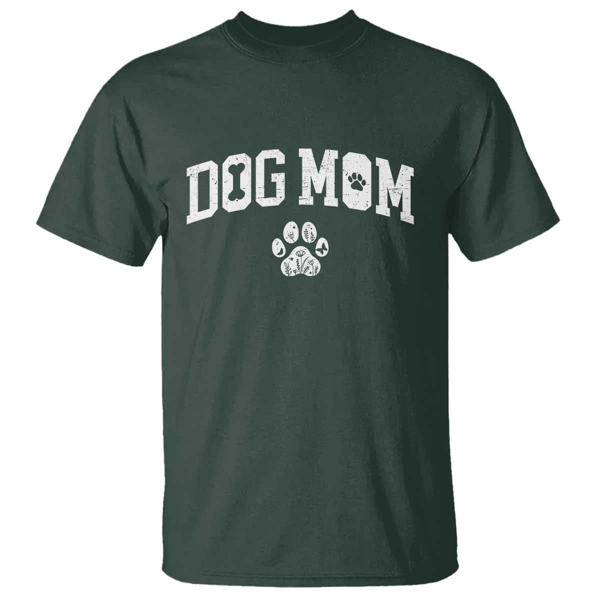 Dog Mom T Shirt Floral Fur Mama Gift For Her Mothers Day TS10 Dark Forest Green Print Your Wear