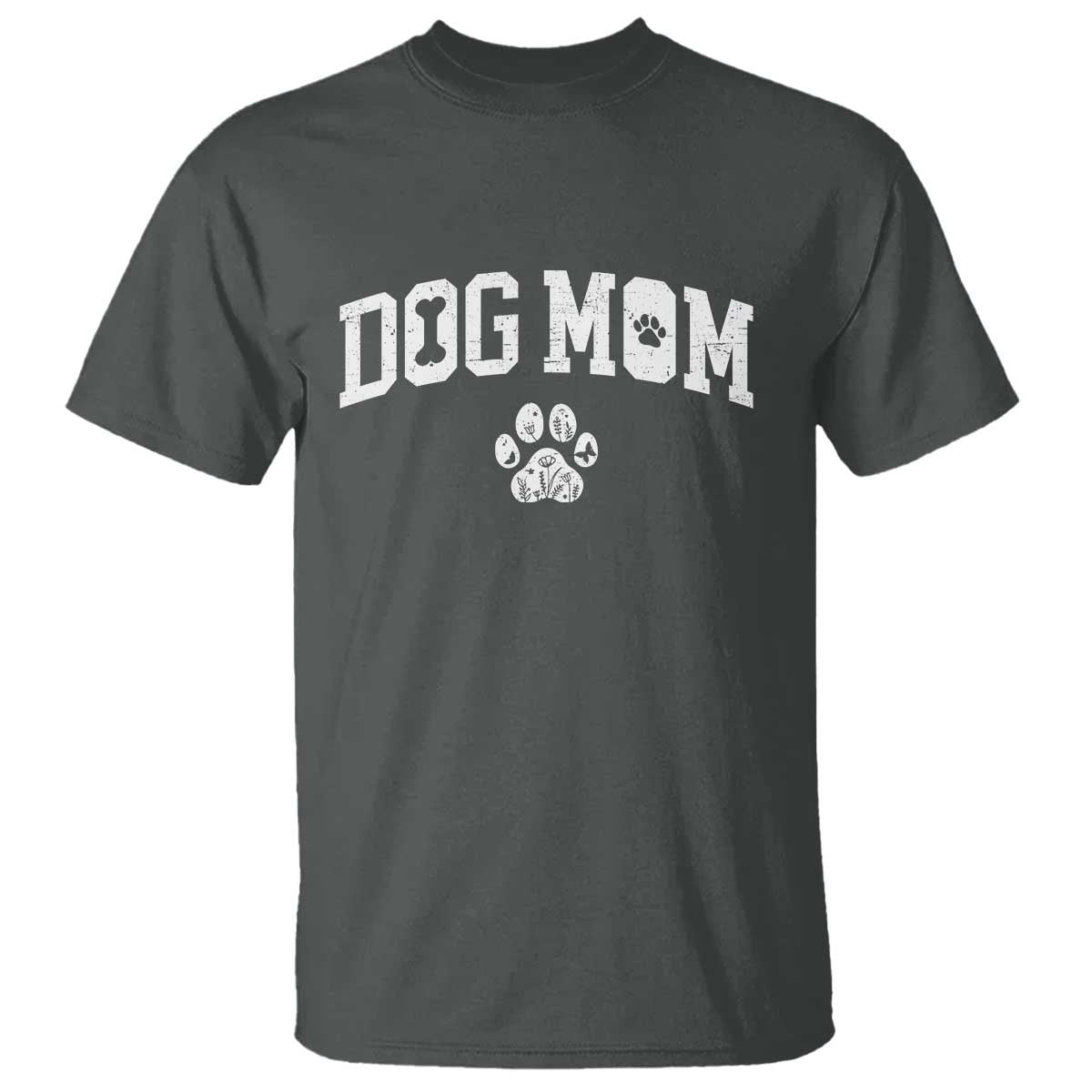 Dog Mom T Shirt Floral Fur Mama Gift For Her Mothers Day TS10 Dark Heather Print Your Wear