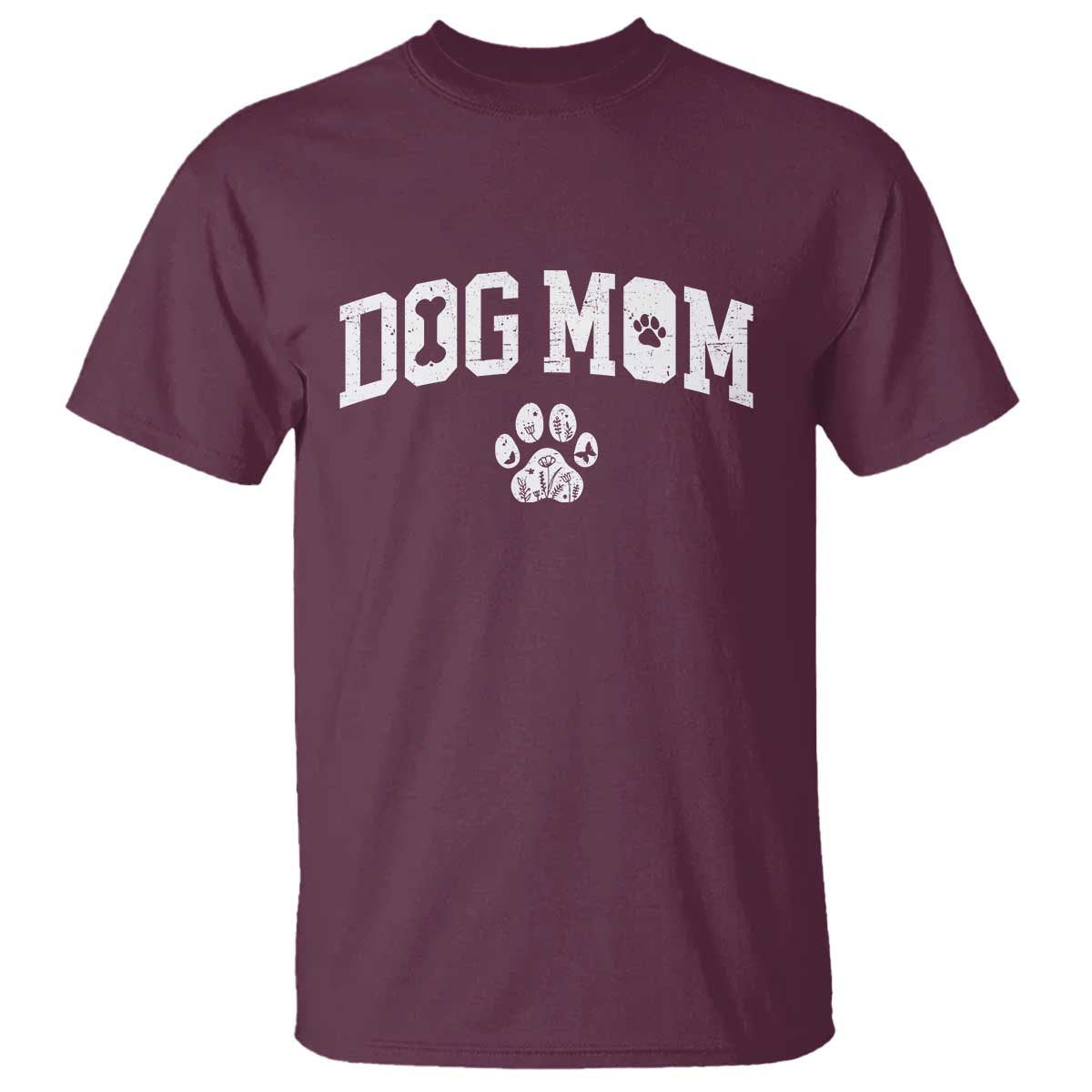 Dog Mom T Shirt Floral Fur Mama Gift For Her Mothers Day TS10 Maroon Print Your Wear