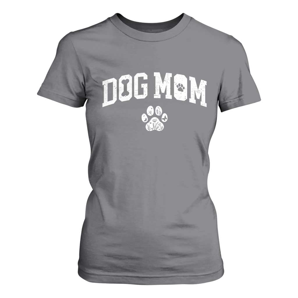 Dog Mom T Shirt For Women Floral Fur Mama Gift For Her Mothers Day TS10 Charcoal Print Your Wear
