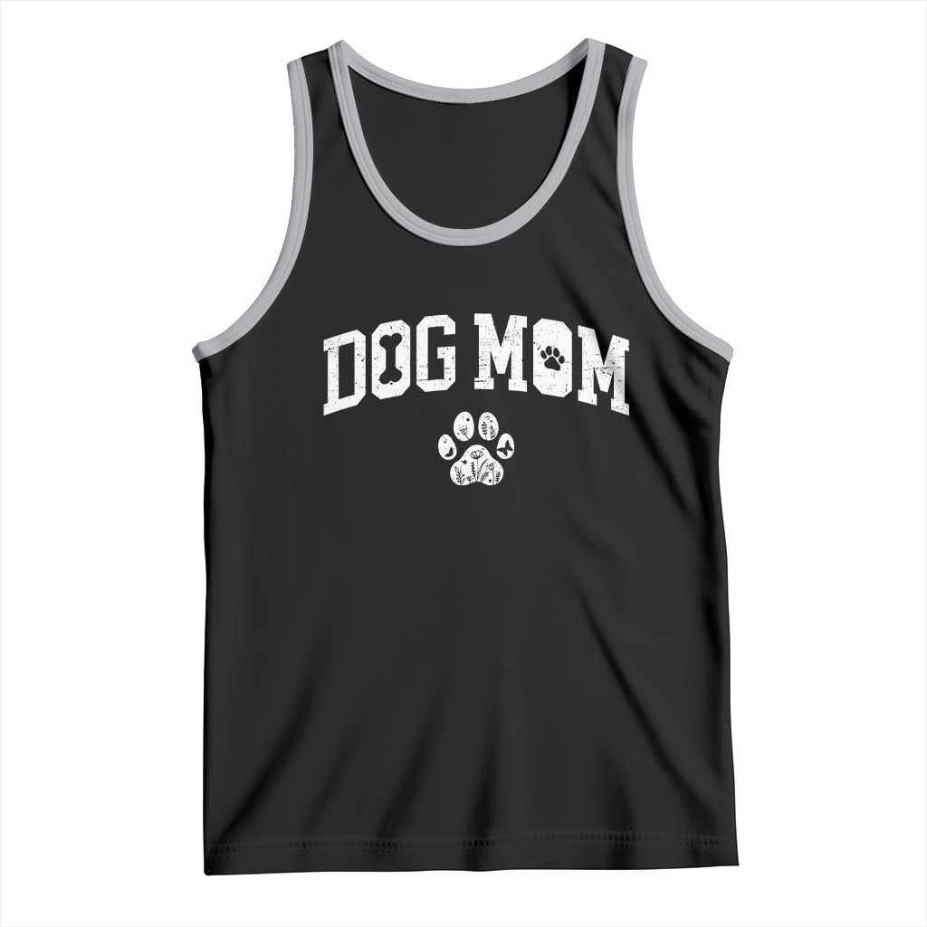 Dog Mom Tank Top Floral Fur Mama Gift For Her Mothers Day TS10 Black Athletic Heather Print Your Wear