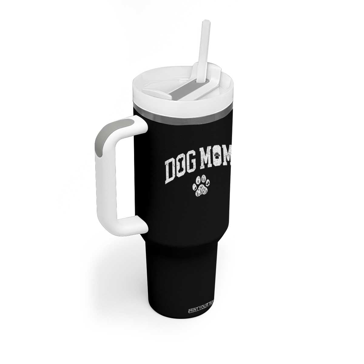 Dog Mom Tumbler With Handle Floral Fur Mama Gift For Her Mothers Day TS10 Print Your Wear