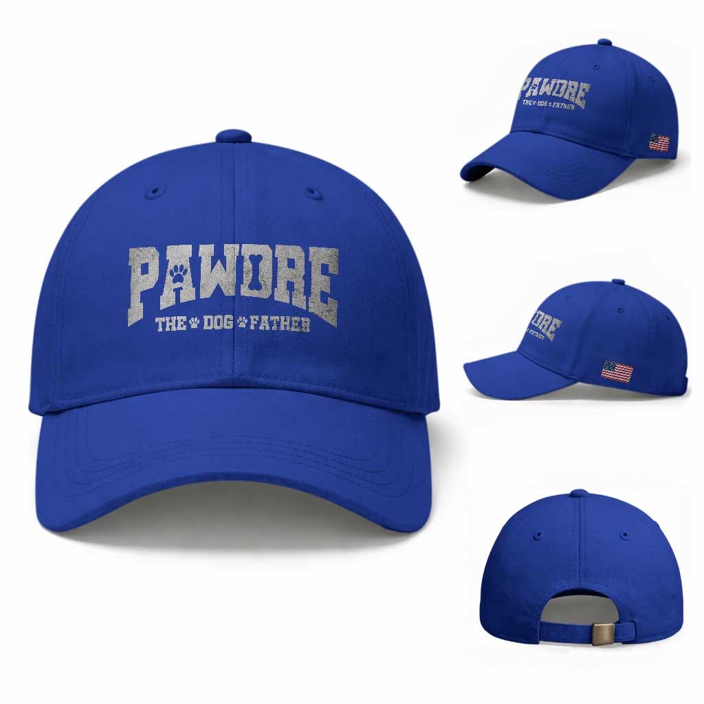 Pawdre The Dog Father Baseball Cap Dog Dad Christmas Fathers Day TS10 Baseball Cap Universal Fit Royal Blue Print Your Wear