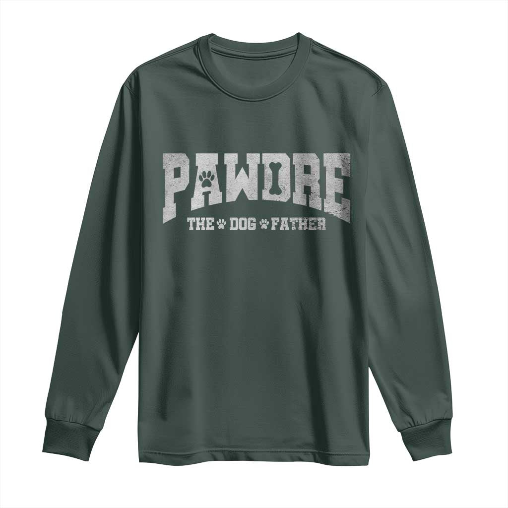 Pawdre The Dog Father Long Sleeve Shirt Dog Dad Christmas Fathers Day TS10 Dark Forest Green Print Your Wear