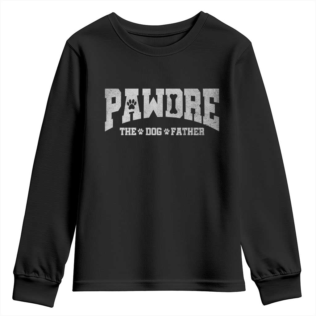 Pawdre The Dog Father Youth Sweatshirt Dog Dad Christmas Fathers Day TS10 Black Print Your Wear