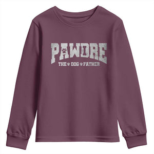 Pawdre The Dog Father Youth Sweatshirt Dog Dad Christmas Fathers Day TS10 Maroon Print Your Wear