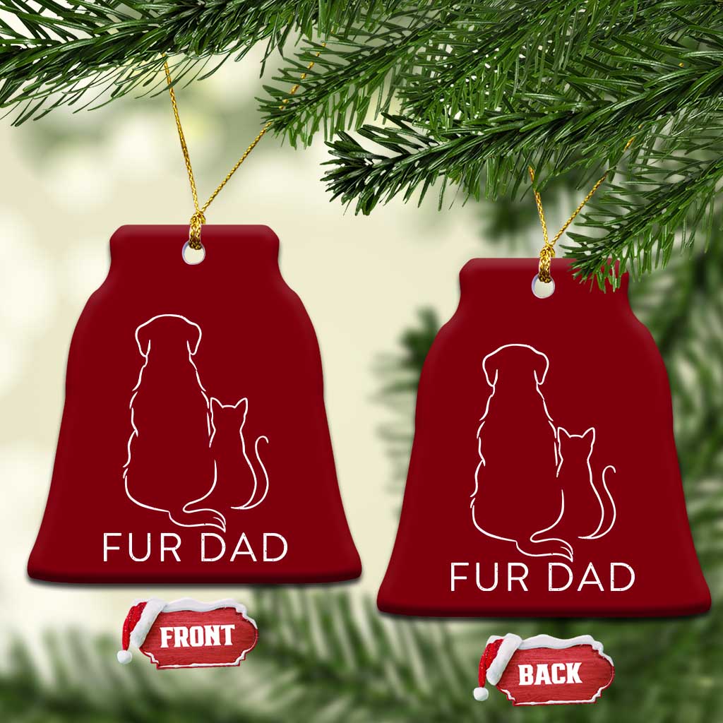 Fur Dad Ceramic Ornament Pet Lover Cat Dog Dad Funny Fathers Day TS10 Print Your Wear