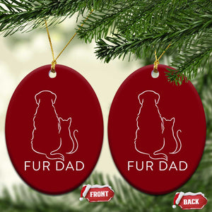 Fur Dad Ceramic Ornament Pet Lover Cat Dog Dad Funny Fathers Day TS10 Print Your Wear