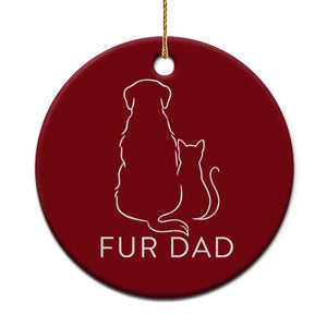 Fur Dad Ceramic Ornament Pet Lover Cat Dog Dad Funny Fathers Day TS10 1pc Red Print Your Wear