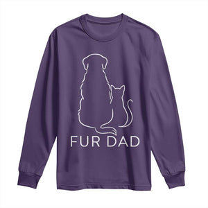Fur Dad Long Sleeve Shirt Pet Lover Cat Dog Dad Funny Fathers Day TS10 Purple Print Your Wear