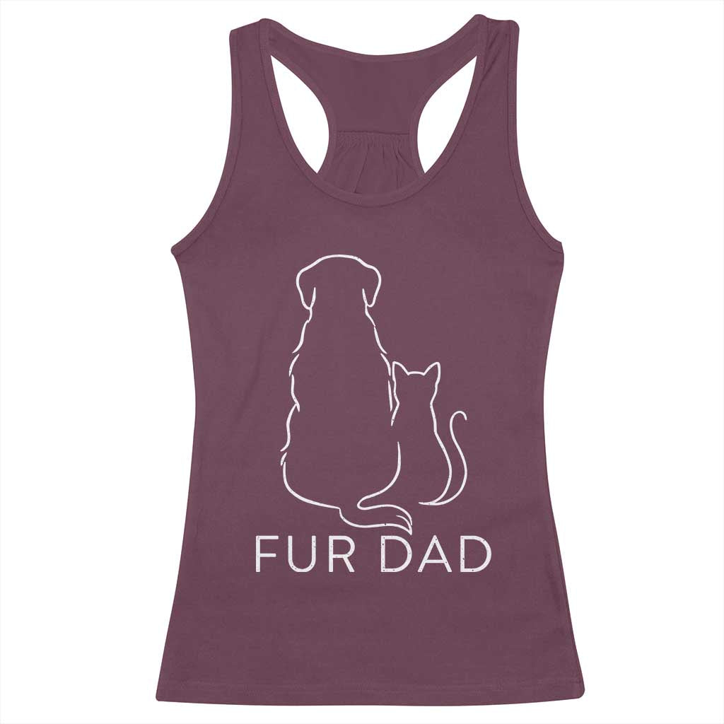 Fur Dad Racerback Tank Top Pet Lover Cat Dog Dad Funny Fathers Day TS10 Maroon Print Your Wear