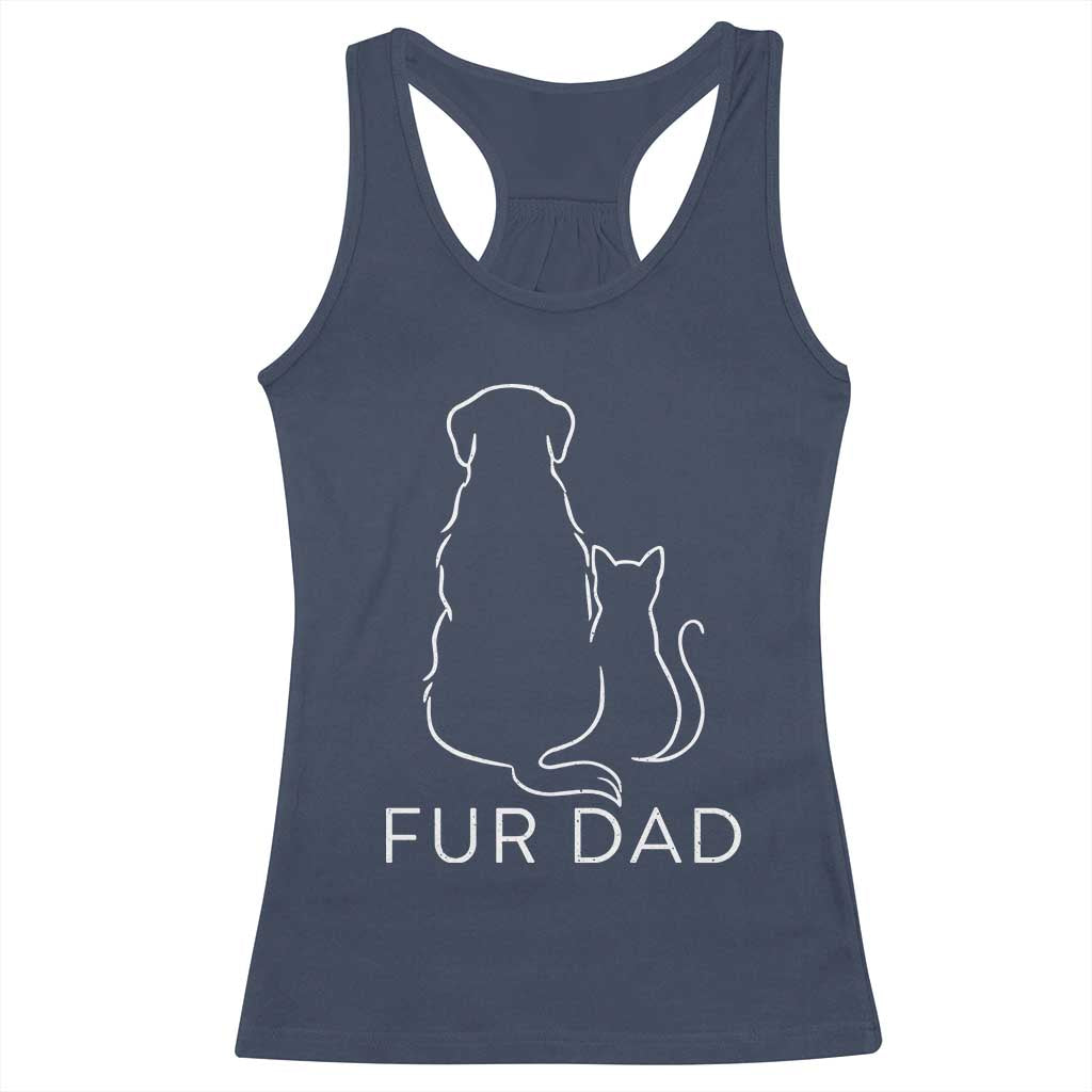Fur Dad Racerback Tank Top Pet Lover Cat Dog Dad Funny Fathers Day TS10 Navy Print Your Wear