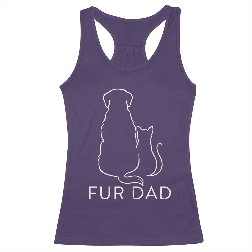 Fur Dad Racerback Tank Top Pet Lover Cat Dog Dad Funny Fathers Day TS10 Purple Print Your Wear