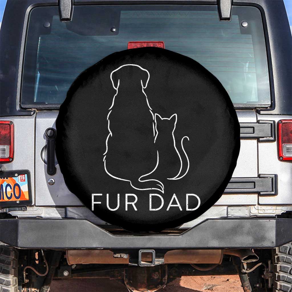 Fur Dad Spare Tire Cover Pet Lover Cat Dog Dad Funny Fathers Day TS10 No hole Black Print Your Wear