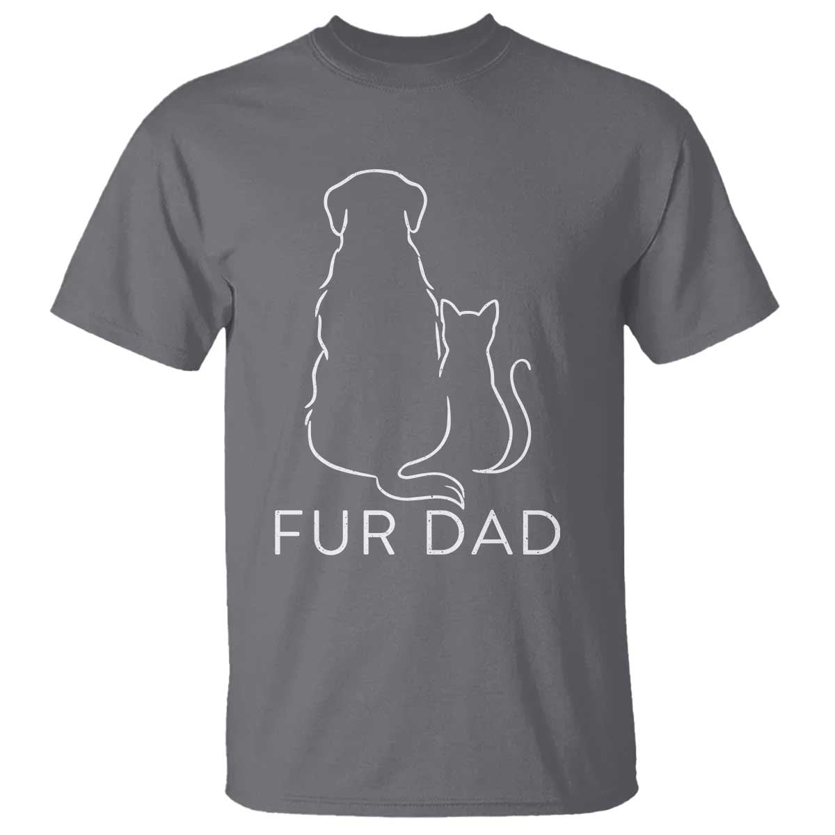 Fur Dad T Shirt Pet Lover Cat Dog Dad Funny Fathers Day TS10 Charcoal Print Your Wear