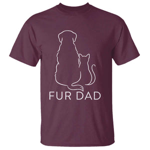 Fur Dad T Shirt Pet Lover Cat Dog Dad Funny Fathers Day TS10 Maroon Print Your Wear