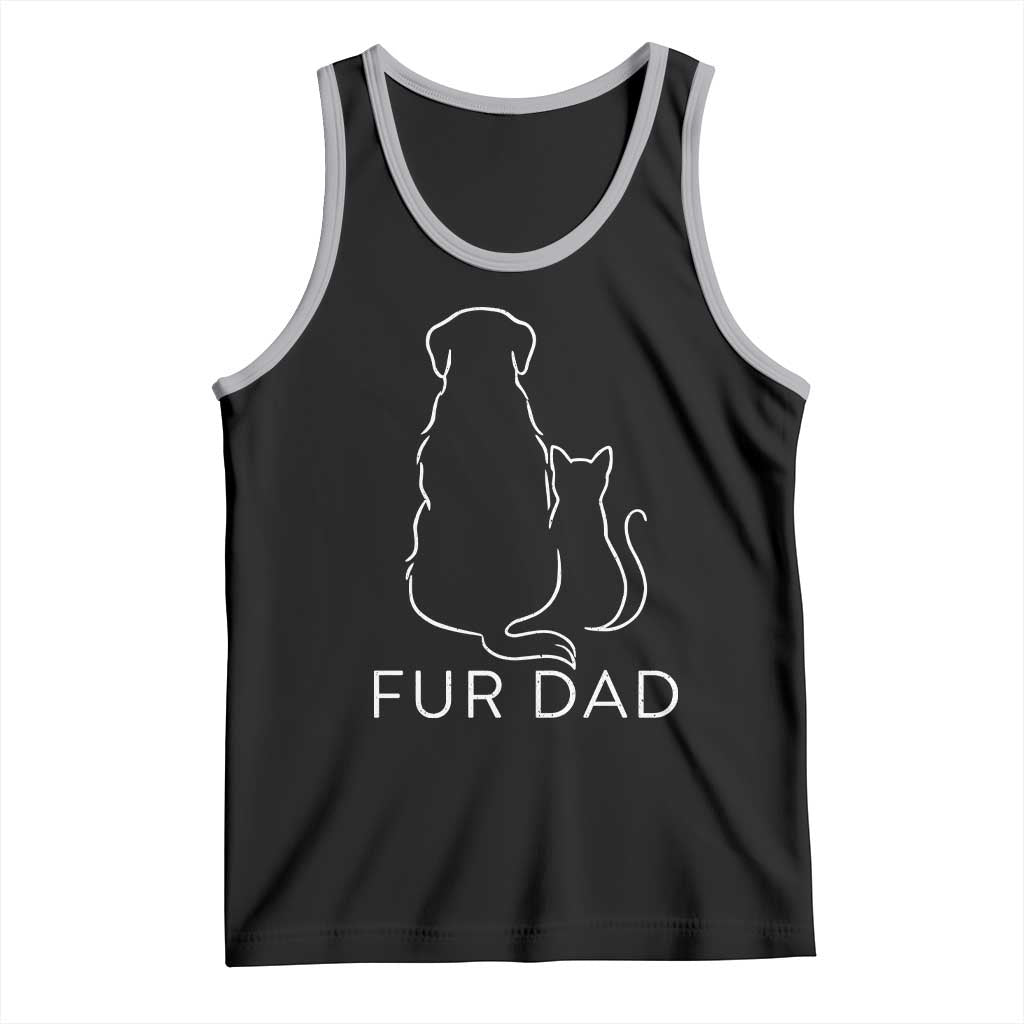 Fur Dad Tank Top Pet Lover Cat Dog Dad Funny Fathers Day TS10 Black Athletic Heather Print Your Wear
