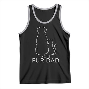 Fur Dad Tank Top Pet Lover Cat Dog Dad Funny Fathers Day TS10 Black Athletic Heather Print Your Wear