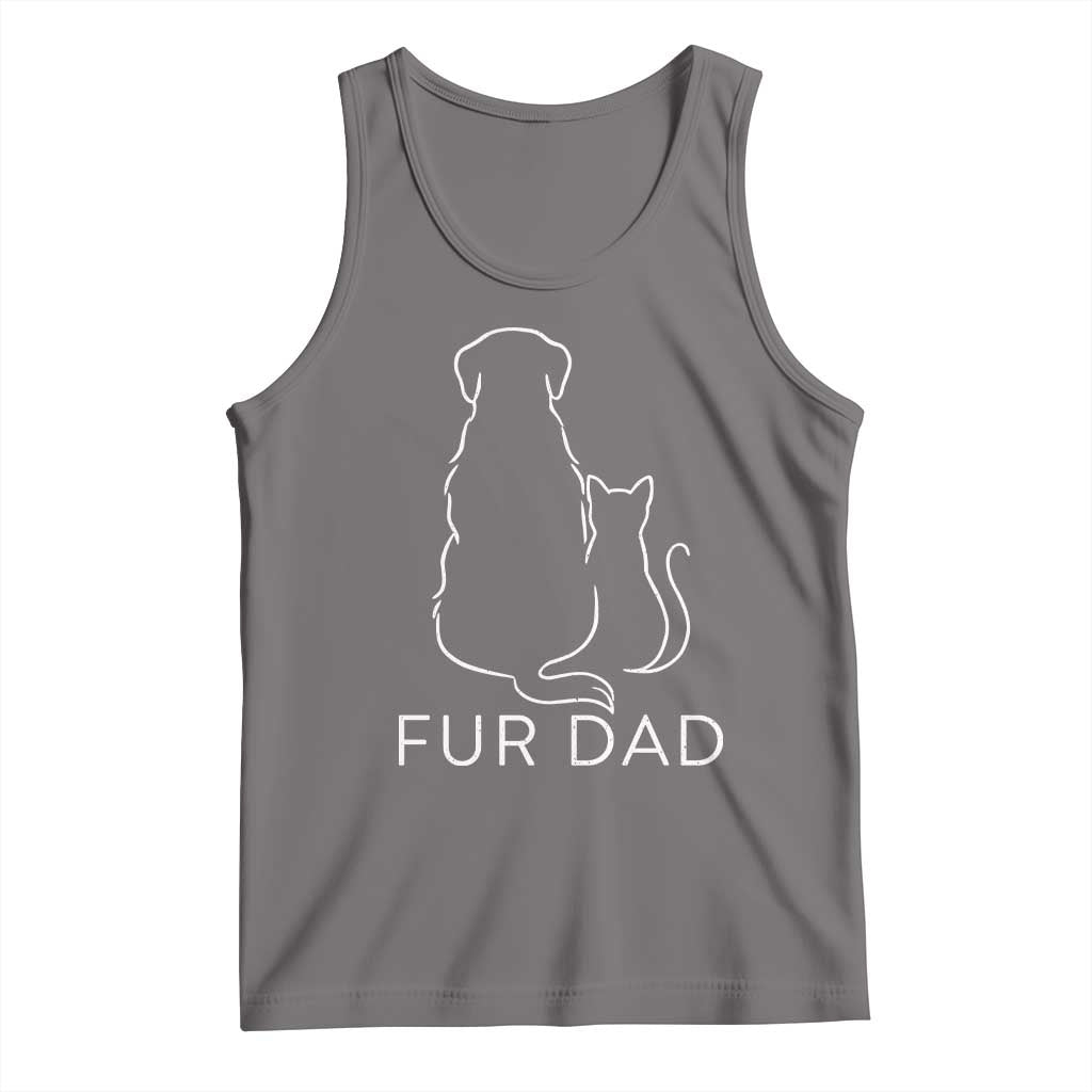Fur Dad Tank Top Pet Lover Cat Dog Dad Funny Fathers Day TS10 Deep Heather Print Your Wear