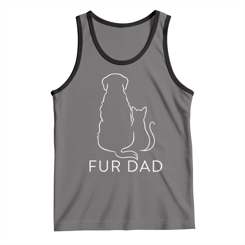 Fur Dad Tank Top Pet Lover Cat Dog Dad Funny Fathers Day TS10 Deep Heather Black Print Your Wear