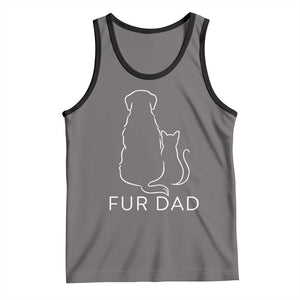 Fur Dad Tank Top Pet Lover Cat Dog Dad Funny Fathers Day TS10 Deep Heather Black Print Your Wear