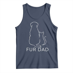 Fur Dad Tank Top Pet Lover Cat Dog Dad Funny Fathers Day TS10 Navy Print Your Wear