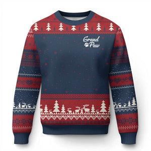 Grandpaw Ugly Christmas Sweater Best Dog Grandpa Fathers Day Gift From Dog TS10 Navy Red Print Your Wear