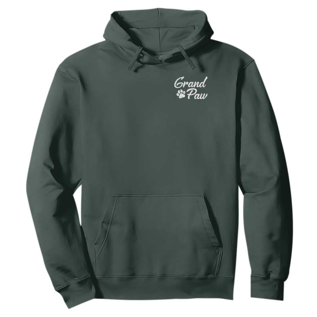 Grandpaw Hoodie Best Dog Grandpa Fathers Day Gift From Dog TS10 Dark Forest Green Print Your Wear