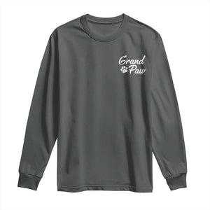 Grandpaw Long Sleeve Shirt Best Dog Grandpa Fathers Day Gift From Dog TS10 Dark Heather Print Your Wear