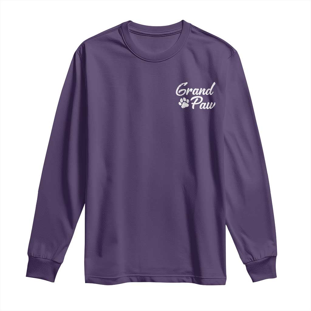 Grandpaw Long Sleeve Shirt Best Dog Grandpa Fathers Day Gift From Dog TS10 Purple Print Your Wear