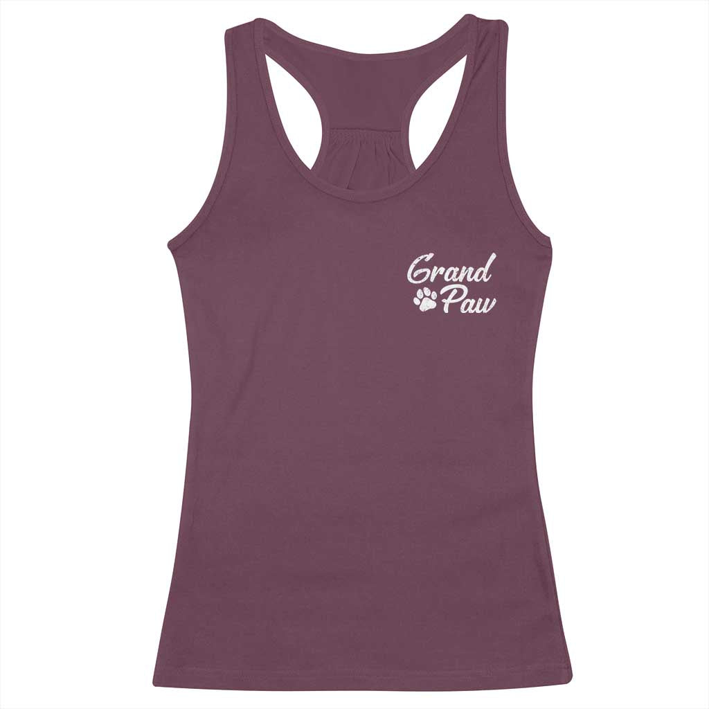 Grandpaw Racerback Tank Top Best Dog Grandpa Fathers Day Gift From Dog TS10 Maroon Print Your Wear