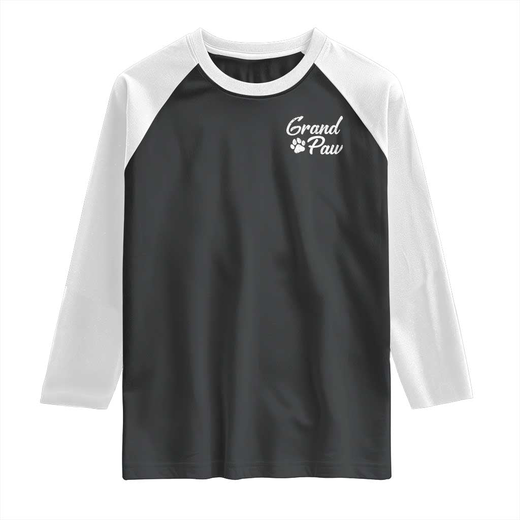 Grandpaw Raglan Shirt Best Dog Grandpa Fathers Day Gift From Dog TS10 Black White Print Your Wear