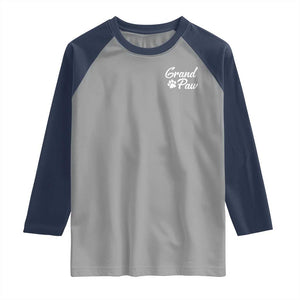 Grandpaw Raglan Shirt Best Dog Grandpa Fathers Day Gift From Dog TS10 Sport Gray Navy Print Your Wear