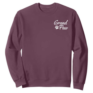 Grandpaw Sweatshirt Best Dog Grandpa Fathers Day Gift From Dog TS10 Maroon Print Your Wear