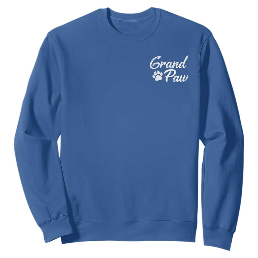 Grandpaw Sweatshirt Best Dog Grandpa Fathers Day Gift From Dog TS10 Royal Blue Print Your Wear