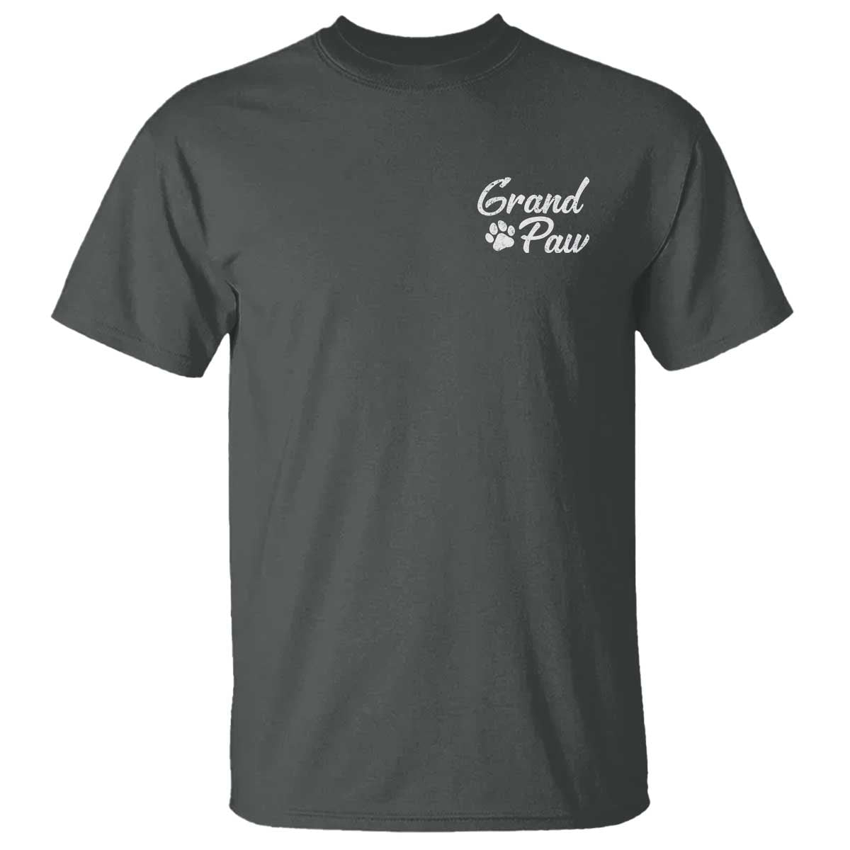 Grandpaw T Shirt Best Dog Grandpa Fathers Day Gift From Dog TS10 Dark Heather Print Your Wear