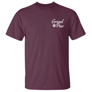 Grandpaw T Shirt Best Dog Grandpa Fathers Day Gift From Dog TS10 Maroon Print Your Wear